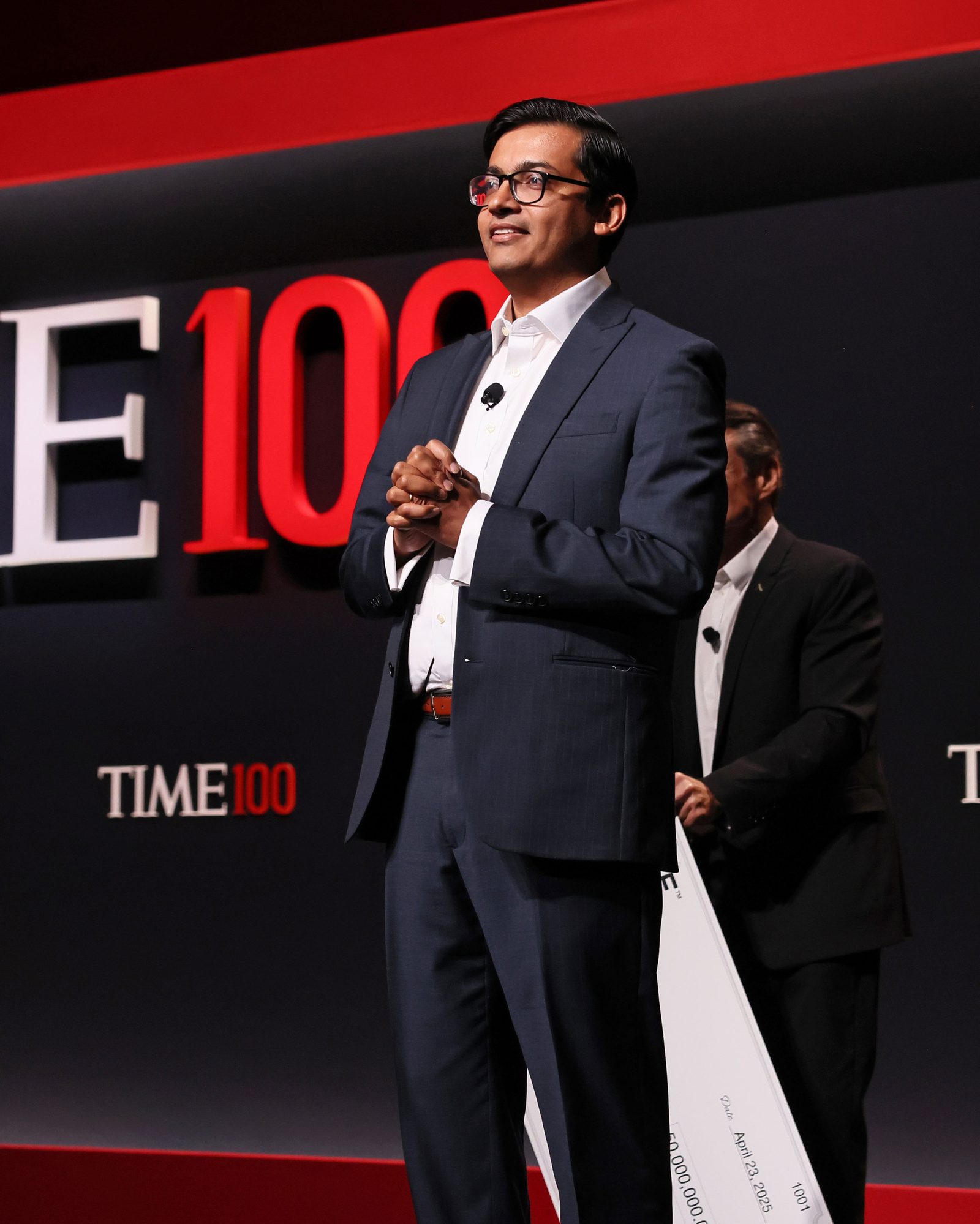 Shantanu Agarwal on stage at the TIME100 event