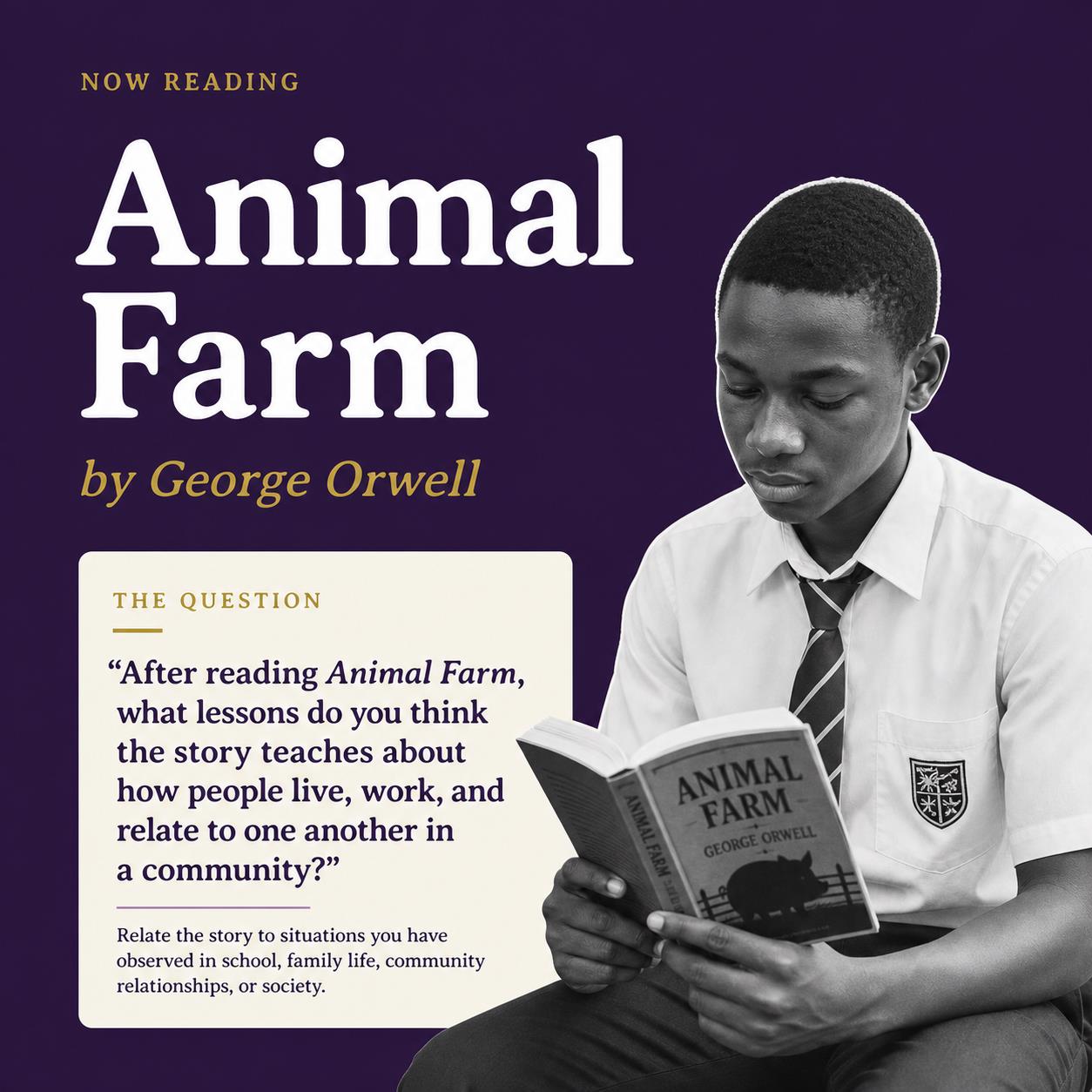 Animal Farm reading post with the full Launch Cycle essay question